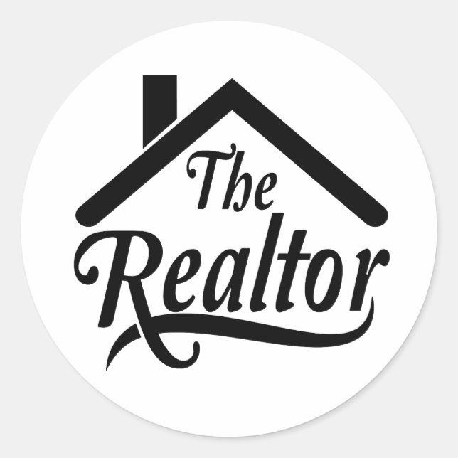 Redonda El Pegatina de Realtor Real Rstate Agent (Anverso)