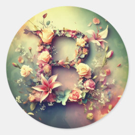 Redonda El Pegatina de sobres de la letra B