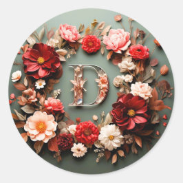 Redonda El Pegatina de sobres de la letra D