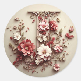 Redonda El Pegatina de sobres de la letra J