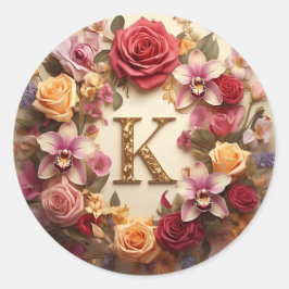 Redonda El Pegatina de sobres de la letra K