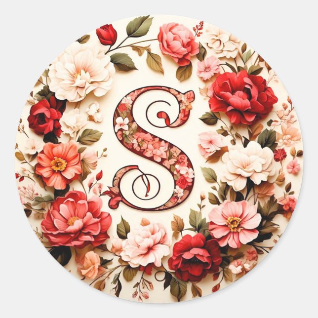 Redonda El Pegatina de sobres de la letra S (Anverso)