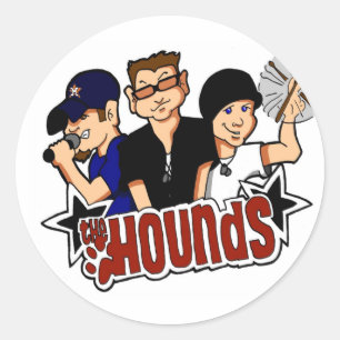 Redonda El pegatina del dibujo animado de los perros