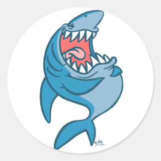 Redonda El pegatina del personalizado del tiburón que se r