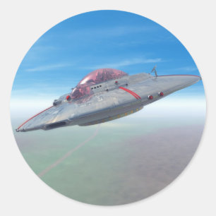 Redonda El Pegatina del Saucer volador