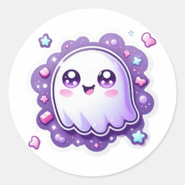 Redonda El Pegatina fantasma de Kawaii Pastel Spooky Hallo