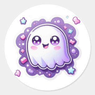 Redonda El Pegatina fantasma de Kawaii Pastel Spooky Hallo