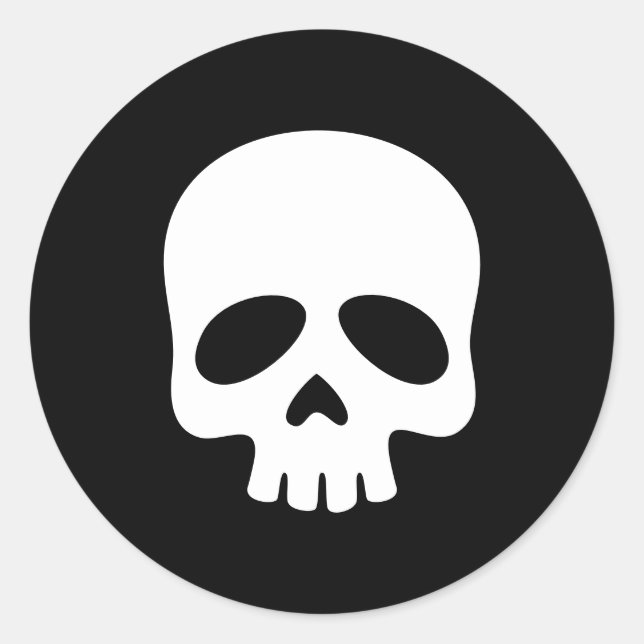 Redonda El Pegatina negro cráneo (Anverso)