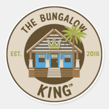 El Pegatina redondo del Bungalow King