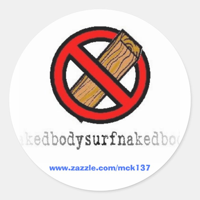 Redonda El pegatina sin placa de BSN Bodysurfing Appartal (Anverso)