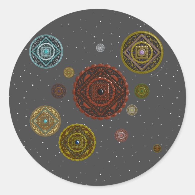 Redonda El Pegatina Zodiaco (Anverso)