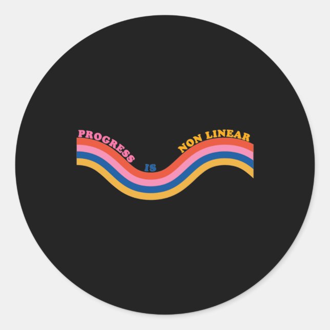 Redonda El progreso no es Pegatina lineal (Anverso)