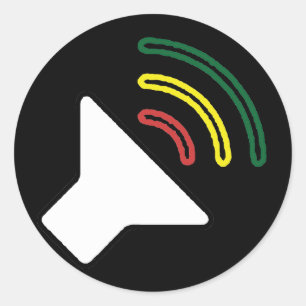 Redonda El reggae escucha pegatina