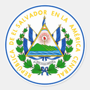 Redonda el salvador emblema pegatina redondo clásico