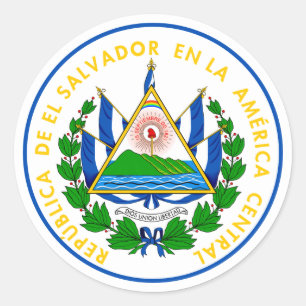 Redonda el salvador emblema pegatina redondo clásico