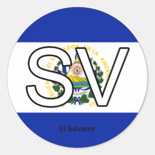 Redonda El Salvador Euro Pegatina
