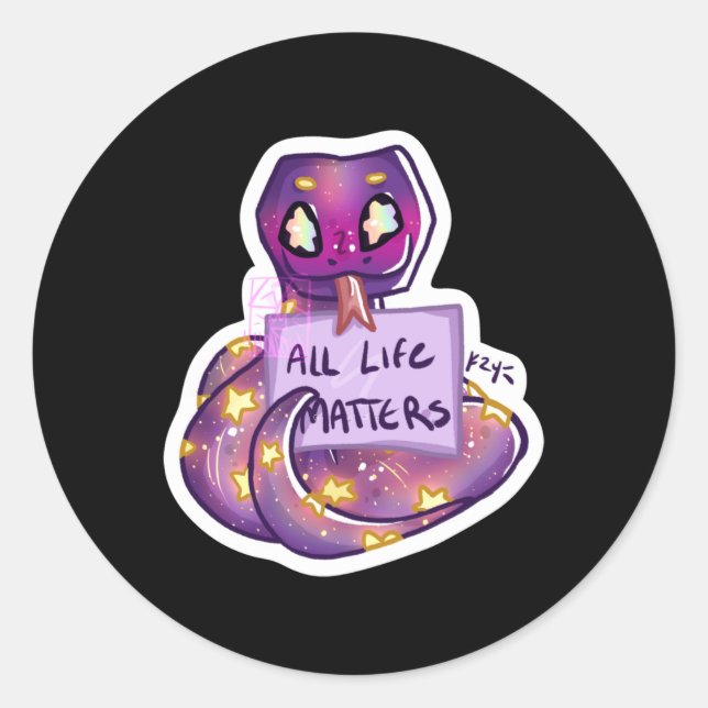 Redonda El Sr. Snek Dice Que All Life S Pegatina (Anverso)