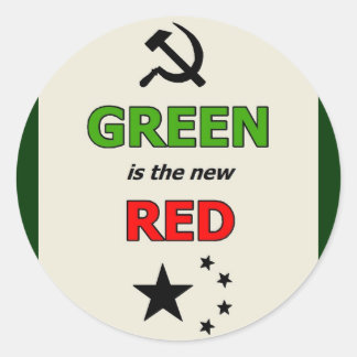Redonda El verde es el nuevo pegatina Rojo