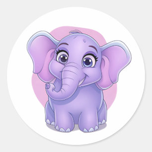 Redonda Elefante Adorable Pegatina - Personalizado Cuadern