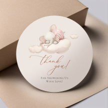 Elefante Dormido Clásico Pegatina Redondo