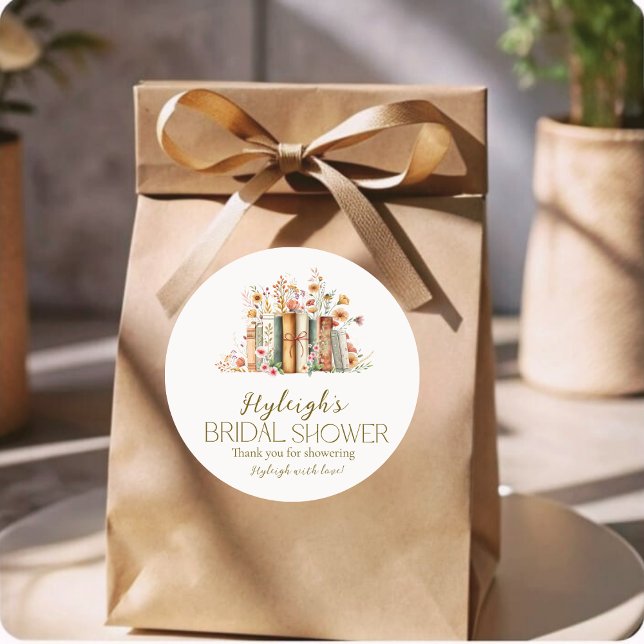 Redonda Elegancia rústica libro floral Pegatina ducha de n (Subido por el creador)