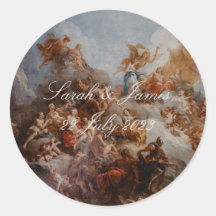 Elegante Bella Artes Vintage Wedding Pegatina