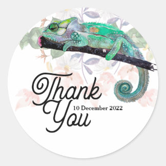 Redonda Elegante Chameleon Pintado Pegatina Personalizado
