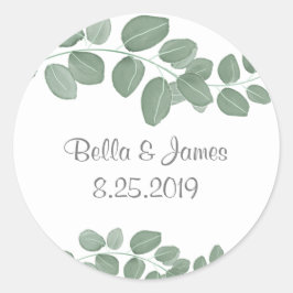 Redonda Elegante Eucalyptus Pegatina redondo clásico