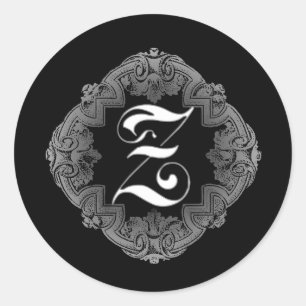 Redonda Elegante Gótico Pegatina inicial Z