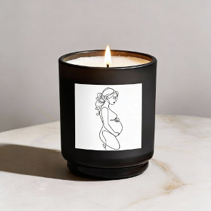 Redonda Elegante línea de embarazo Pegatina Minimalista de