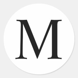 Redonda Elegante Monograma Clásico Pegatina Redondo