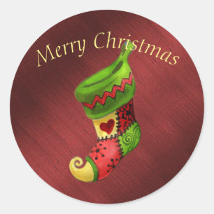Redonda Elegante Pegatina de Feliz Navidad