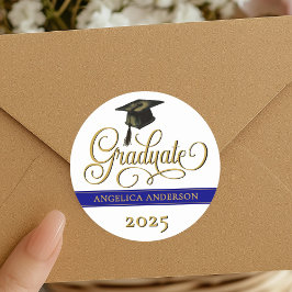 Redonda Elegante Pegatina de Graduación de Script