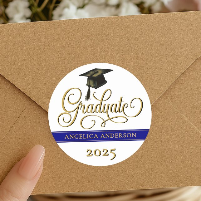 Redonda Elegante Pegatina de Graduación de Script (Subido por el creador)