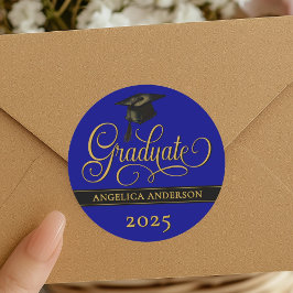 Redonda Elegante Pegatina de Graduación de Script