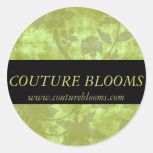 Redonda Elegante Pegatina de negocios floral de Couture