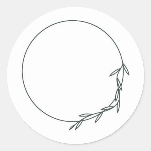Redonda Elegante pegatina de ramas de olivo (Anverso)