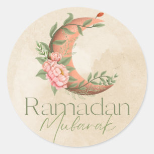 Redonda Elegante Pegatina de Regalos de Ramadán Mubarak Ra