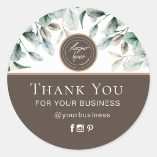 Redonda Elegante pegatina floral acuático