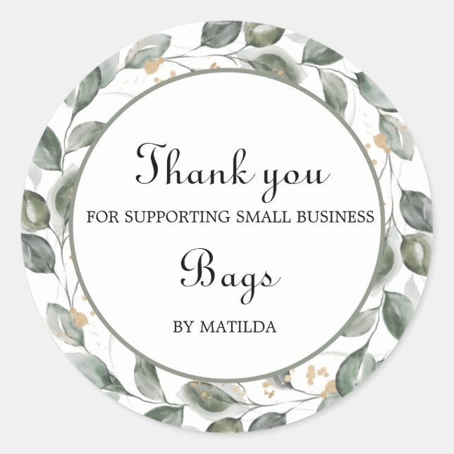 Redonda Elegante Pegatina redondo clásico de vegetación (Anverso)