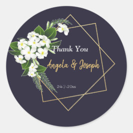 Redonda Elegante pegatina redondo geométrico de la Marina