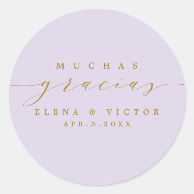 REDONDA ELEGANTE SCRIPT MUCHAS GRACIAS | GRACIAS PEGATINA (Anverso)