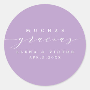 REDONDA ELEGANTE SCRIPT MUCHAS GRACIAS   GRACIAS PEGATINA