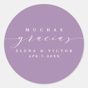 REDONDA ELEGANTE SCRIPT MUCHAS GRACIAS   GRACIAS PEGATINA