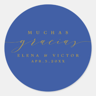 REDONDA ELEGANTE SCRIPT MUCHAS GRACIAS   GRACIAS PEGATINA