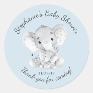 Redonda Elephant Jungle Animals Baby Shower Favor Pegatina