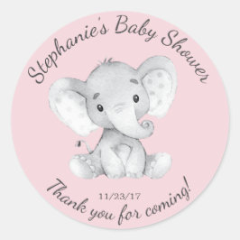 Redonda Elephant Jungle Animals Baby Shower Favor Pegatina