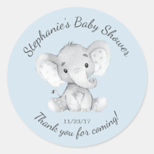 Redonda Elephant Jungle Animals Baby Shower Favor Pegatina