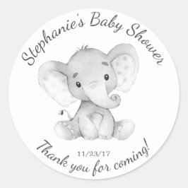 Redonda Elephant Jungle Animals Baby Shower Favor Pegatina