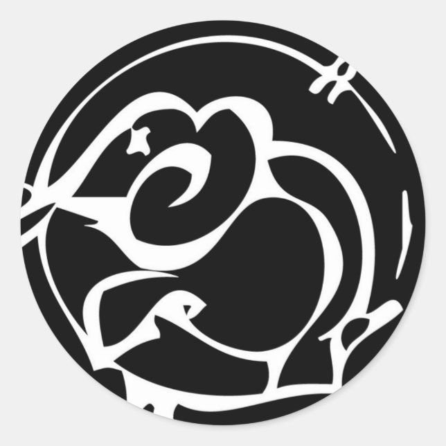 Redonda Elephant Pegatina (Anverso)